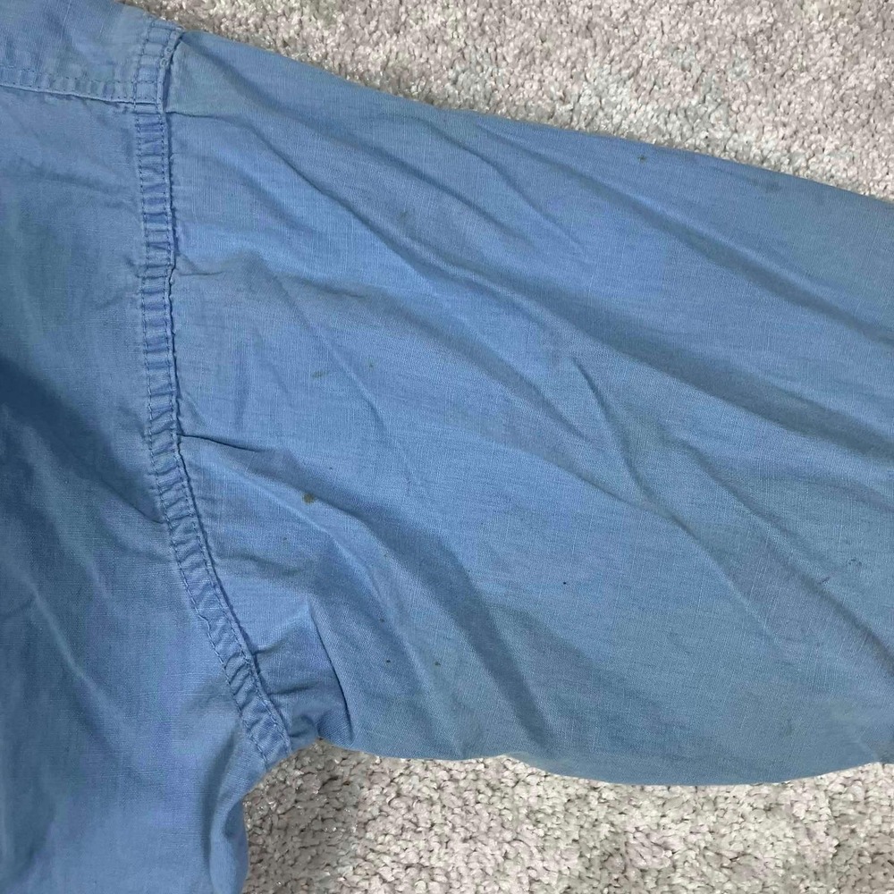 Vintage 50s Partridge Atlanta Gulf Oil Gas Station Work Shirt Blue Sanforized - Picture 12 of 16